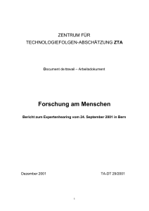 Forschung am Menschen - TA