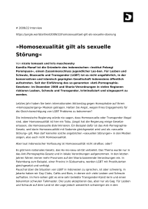 Homosexualität gilt als sexuelle Störung