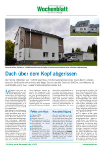 Dach &uuml;ber dem Kopf abgerissen