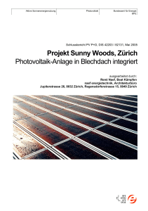 Projekt Sunny Woods, Zürich Photovoltaik-Anlage in