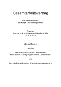 Haustechnik, GAV 2016-2019 - Wirtschaftskammer.liechtenstein