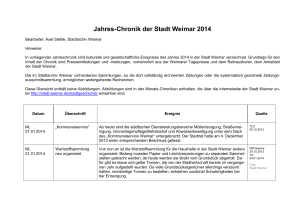 Jahres-Chronik der Stadt Weimar 2014
