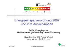 Energieeinsparverordnung 2007 und ihre Auswirkungen