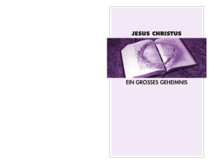 ein grosses geheimnis jesus christus