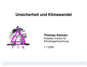 Unsicherheit und Klimawandel - Potsdam Institute for Climate Impact