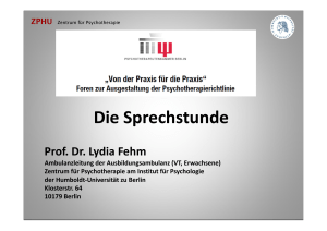 Die Sprechstunde - Psychotherapeutenkammer Berlin