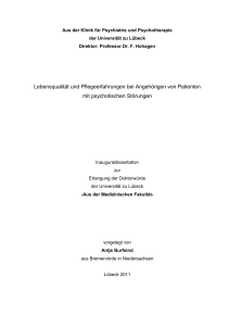 Lebensqualität und Pflegeerfahrungen bei Angehörigen von