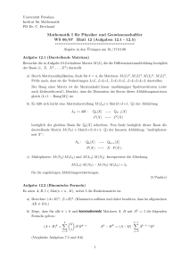 Mathematik I für Physiker und Geowissenschaftler WS 06/07 Blatt 12