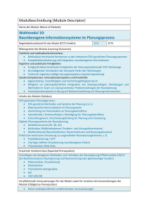 Modulbeschreibung (Module Descriptor) Wahlmodul 10