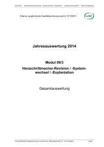 Jahresauswertung 2014 Modul 09/3 Herzschrittmacher