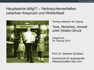 Hauptsache billig!? &ndash; Verbraucherverhalten zwischen Anspruch und