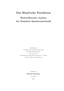 Das Hund`sche Paradoxon - Publikationsserver der Universit&auml;t
