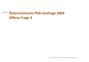 1 Österreichische PGR-Umfrage 2009 Offene