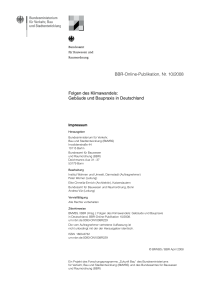 BBR-Online-Publikation, Nr. 10/2008 Folgen des Klimawandels