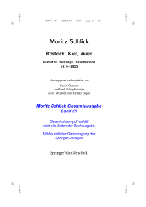 Moritz Schlick - Institut für Philosophie