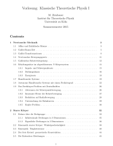 Vorlesung: Klassische Theoretische Physik I