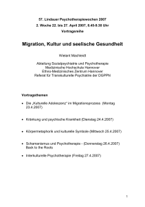 Migration, Kultur und seelische Gesundheit