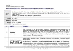 Protokoll Qualitätsdialog - Wohnbezogene Hilfen für