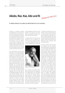 Aikido, Riai, Kiai, Aiki und Ri