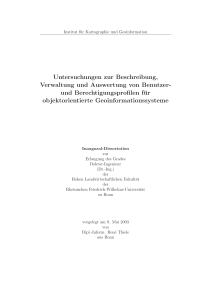 Untersuchungen zur Beschreibung, Verwaltung und Auswertung