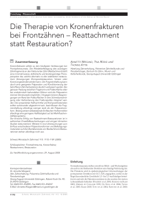 Die Therapie von Kronenfrakturen bei Frontzähnen – Reattachment