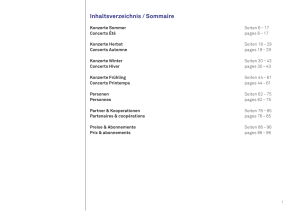 Inhaltsverzeichnis / Sommaire