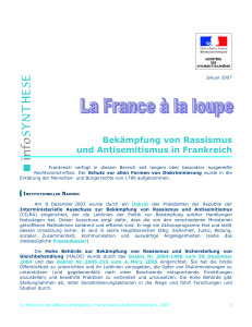 Lutte contre le racisme et l`antisémitisme en France (Bekämpfun
