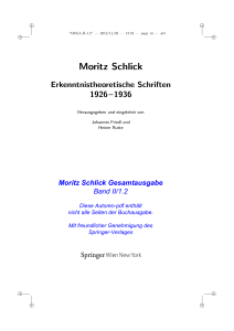 Moritz Schlick - Institut für Philosophie