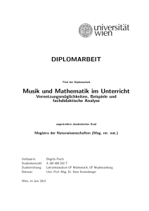DIPLOMARBEIT Musik und Mathematik im Unterricht - E