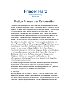 Frieder Harz - Mutige Frauen der Reformation