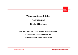 Wasserwirtschaftlicher Rahmenplan Tiroler Oberland