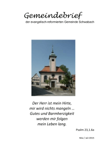 Gemeindebrief - Evangelisch-reformierte Gemeinde Schwabach