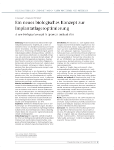 Ein neues biologisches Konzept zur Implantatlageroptimierung