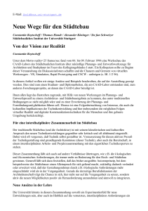 Neue Wege f&uuml;r den St&auml;dtebau