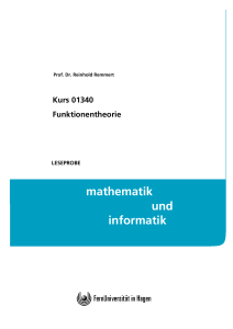 Kurs 01340: Funktionentheorie