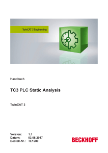 Handbuch TC3 PLC Static Analysis -