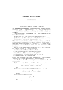 ENDLICHE MODELLTHEORIE 1. Erststufige Logik und endliche