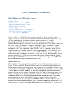 Icd 10 code serratia marcescens