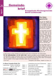 Gemeindebrief April 2014 - Evangelische Kirchengemeinde Berlin
