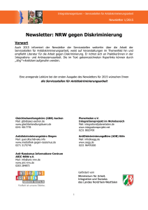 Newsletter: NRW gegen Diskriminierung