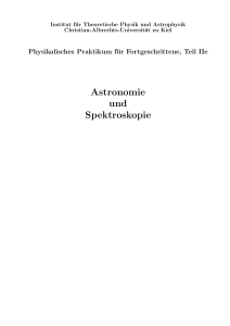 Astronomie und Spektroskopie - Astrophysik Kiel