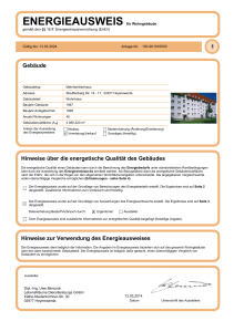Geb&auml;ude 1 Hinweise &uuml;ber die energetische Qualit&auml;t des Geb&auml;udes