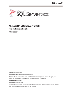 Microsoft® SQL Server® 2008 – Produktüberblick