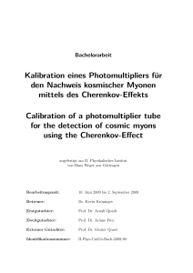 Kalibration eines Photomultipliers für den Nachweis kosmischer