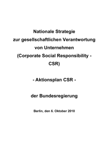 (Corporate Social Responsibility - CSR) - Aktionsplan C