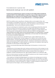 Banbrytande studie ger svar om sv&aring;r sjukdom