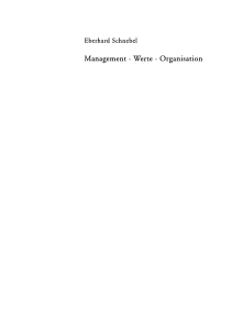 Management. Werte . Organisation