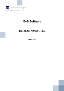Release-Notes 7.3.3 - E+S | Unternehmensberatung für EDV GmbH