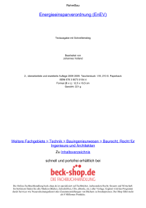 Energieeinsparverordnung (EnEV) - ReadingSample - Beck-Shop