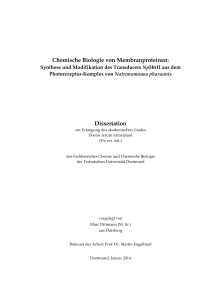 Chemische Biologie von Membranproteinen: Dissertation